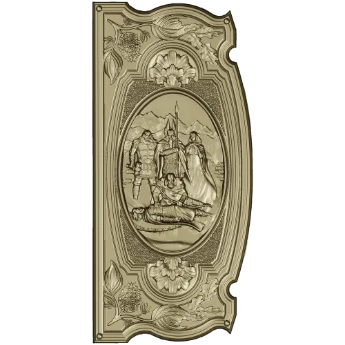 High-relief STL 3D model "The Fall of Baldr" - panel for CNC carving