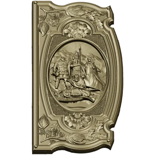 High-relief STL 3D model "The Fall of Baldr" - panel for CNC carving