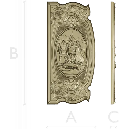 High-relief STL 3D model "The Fall of Baldr" - panel for CNC carving
