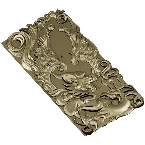Winged Dragon High-Relief Panel STL