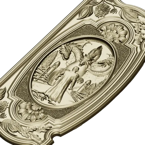 Guardian of the Kalinov Bridge - high-relief STL panel for CNC