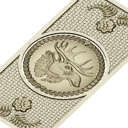Elk Medallion Decorative Panel STL for CNC