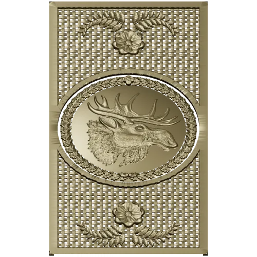 Elk Medallion Decorative Panel STL for CNC