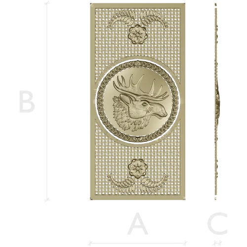 Elk Medallion Decorative Panel STL for CNC