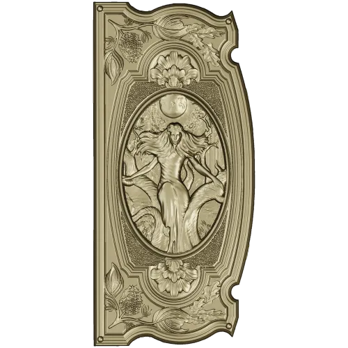 Baroque Oval Nymph Relief - STL 3D Model for CNC