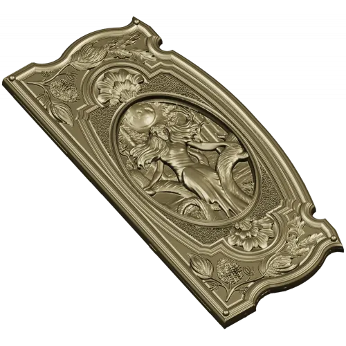 Baroque Oval Nymph Relief - STL 3D Model for CNC