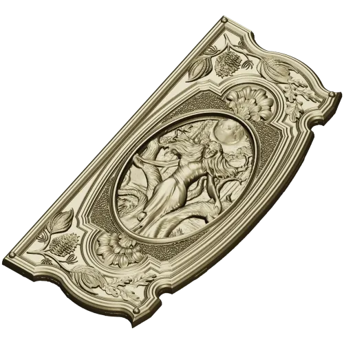 Baroque Oval Nymph Relief - STL 3D Model for CNC