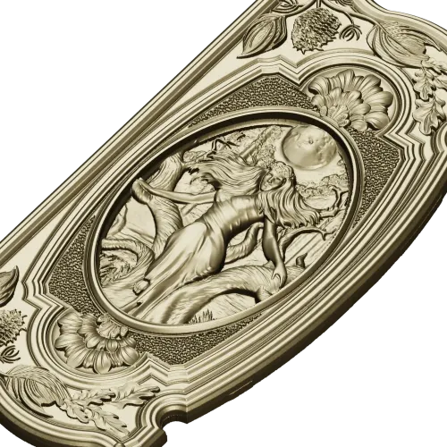 Baroque Oval Nymph Relief - STL 3D Model for CNC