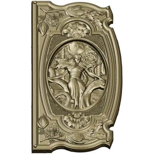 Baroque Oval Nymph Relief - STL 3D Model for CNC