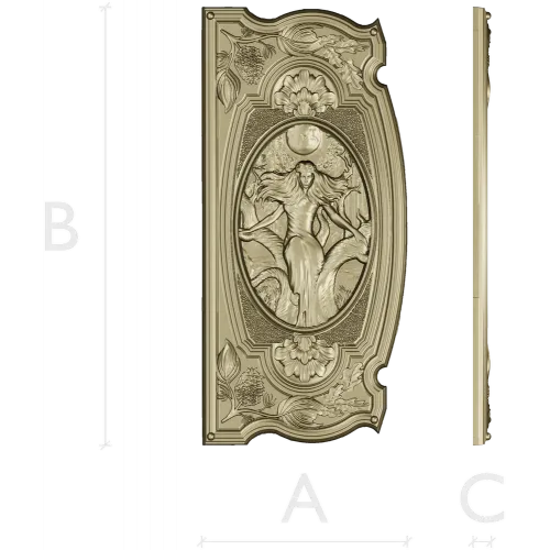 Baroque Oval Nymph Relief - STL 3D Model for CNC