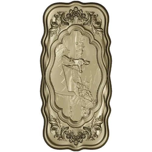 Ornate boatman relief stl model for CNC milling