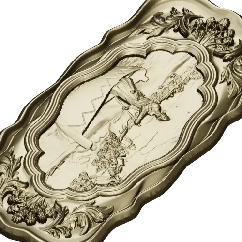 Ornate boatman relief stl model for CNC milling