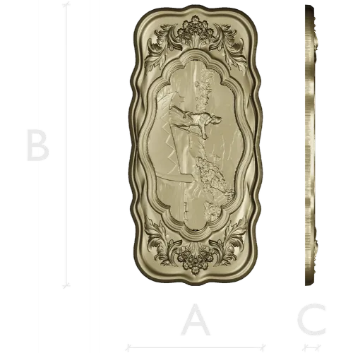 Ornate boatman relief stl model for CNC milling