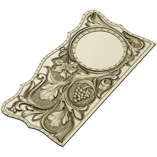 Vine & Grape Backgammon Panel - STL 3D Model for CNC