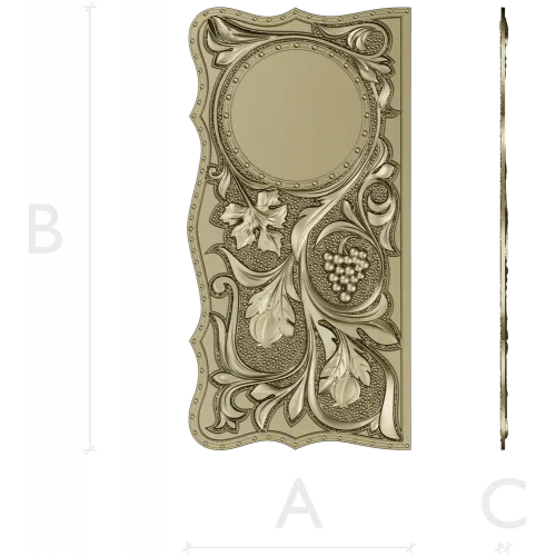 Vine & Grape Backgammon Panel - STL 3D Model for CNC