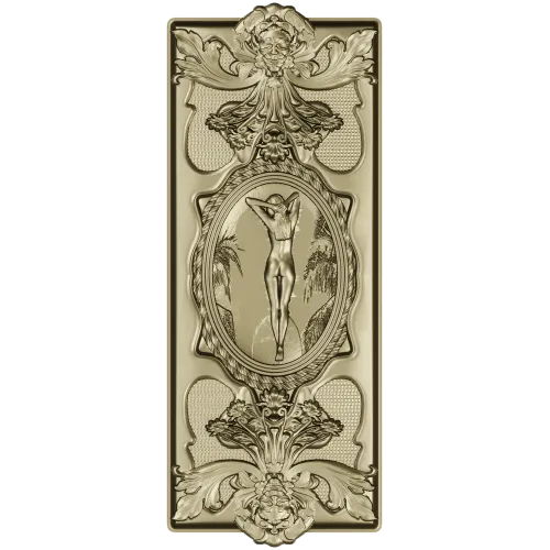 Elegant Rococo Medallion Relief STL