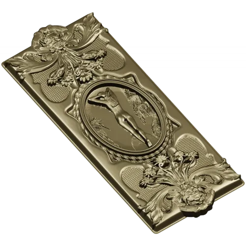 Elegant Rococo Medallion Relief STL