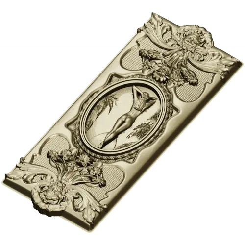 Elegant Rococo Medallion Relief STL