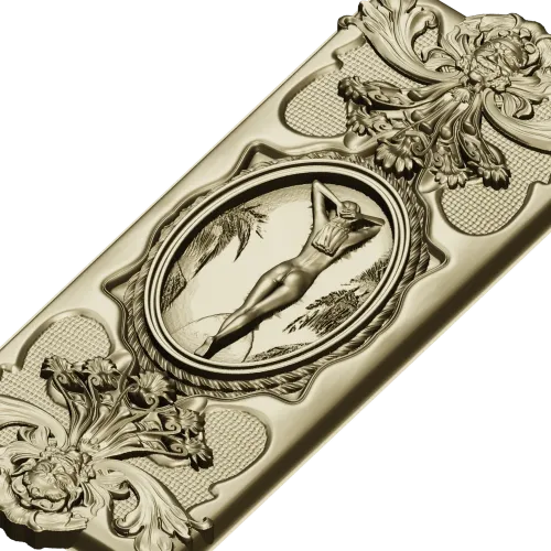 Elegant Rococo Medallion Relief STL