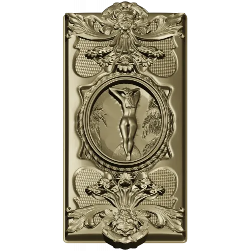 Elegant Rococo Medallion Relief STL