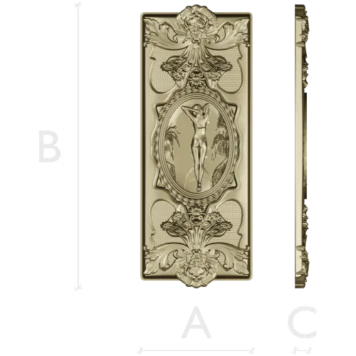 Elegant Rococo Medallion Relief STL