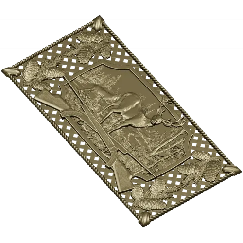 Охотничья панель с оленем - 3D модель в формате STL для ЧПУ