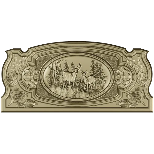 Forest Deer Medallion - STL 3D model for CNC router