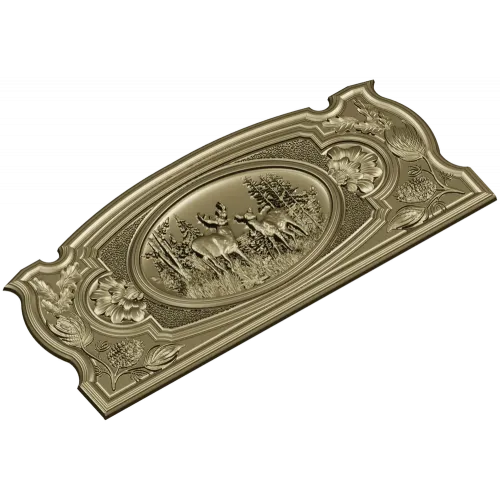 Forest Deer Medallion - STL 3D model for CNC router