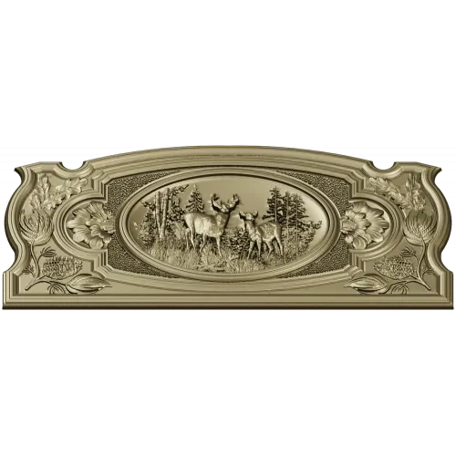 Forest Deer Medallion - STL 3D model for CNC router