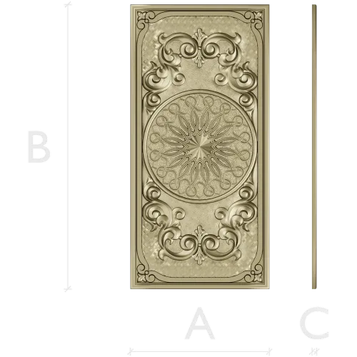 Ornamental Backgammon Panel 3D STL for CNC Milling
