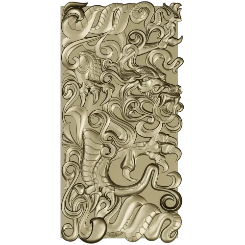 High-Relief Dragon Panel STL for CNC