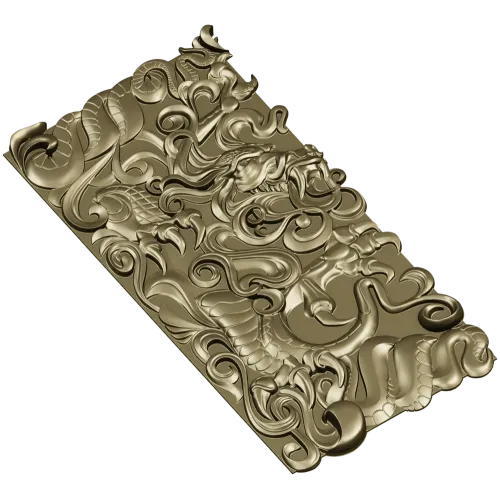 High-Relief Dragon Panel STL for CNC