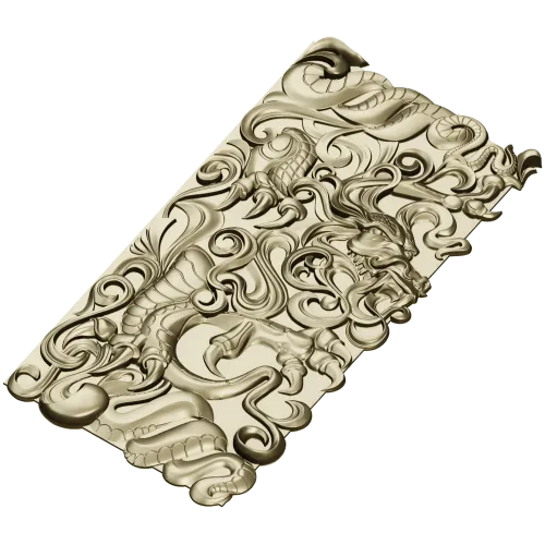 High-Relief Dragon Panel STL for CNC