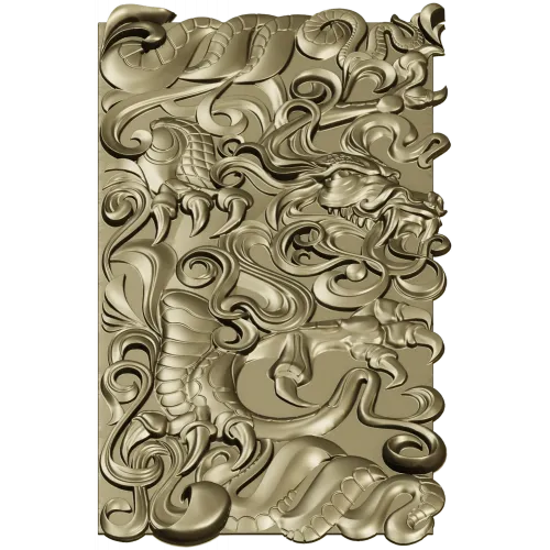 High-Relief Dragon Panel STL for CNC