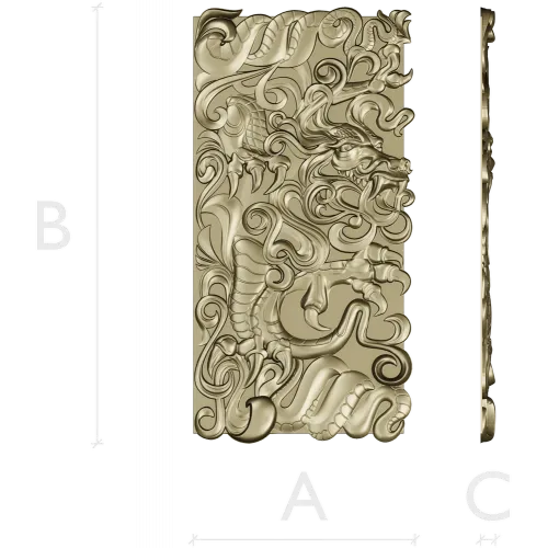 High-Relief Dragon Panel STL for CNC