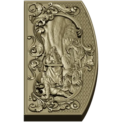 Song of Boyan - high-relief STL panel for CNC