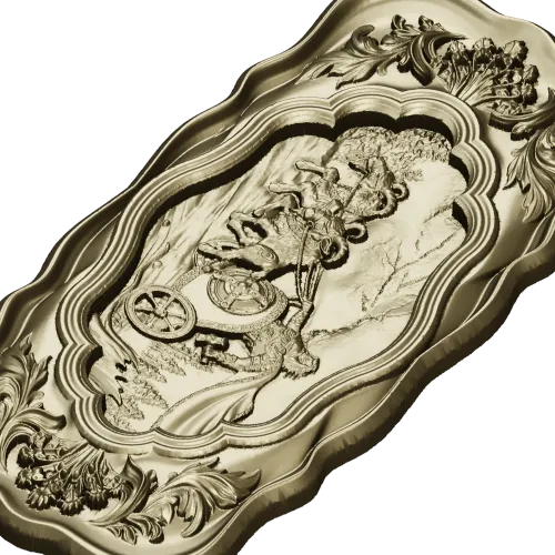 Chariot Journey baroque relief - STL 3D model for CNC milling
