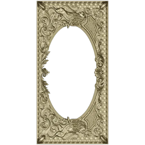 Baroque Griffin Oval Frame STL for CNC Relief