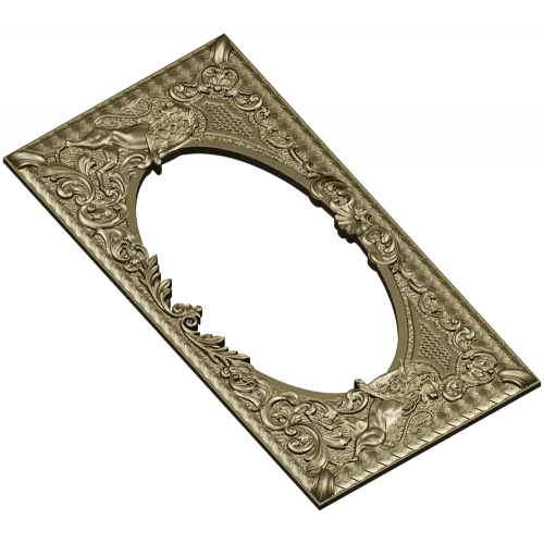 Baroque Griffin Oval Frame STL for CNC Relief