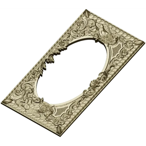 Baroque Griffin Oval Frame STL for CNC Relief