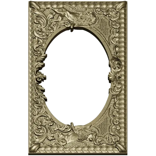 Baroque Griffin Oval Frame STL for CNC Relief
