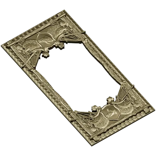 Heraldic Woven Frame - STL 3D model for CNC milling