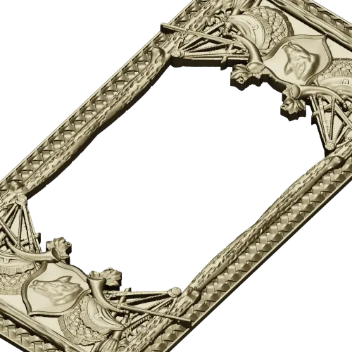 Heraldic Woven Frame - STL 3D model for CNC milling