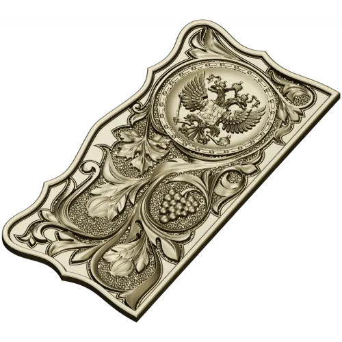 Russian Coat of Arms Panel STL - decorative relief for CNC