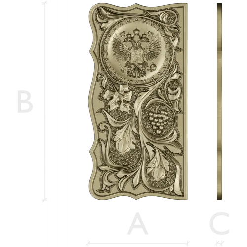 Russian Coat of Arms Panel STL - decorative relief for CNC