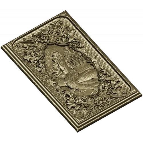 Mermaid Relief Panel STL - High-Relief Decorative Plaque for CNC