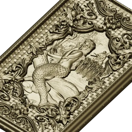 Mermaid Relief Panel STL - High-Relief Decorative Plaque for CNC