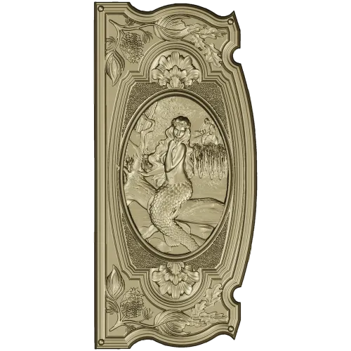 Seaside Nymph Panel - Mermaid Relief STL for CNC