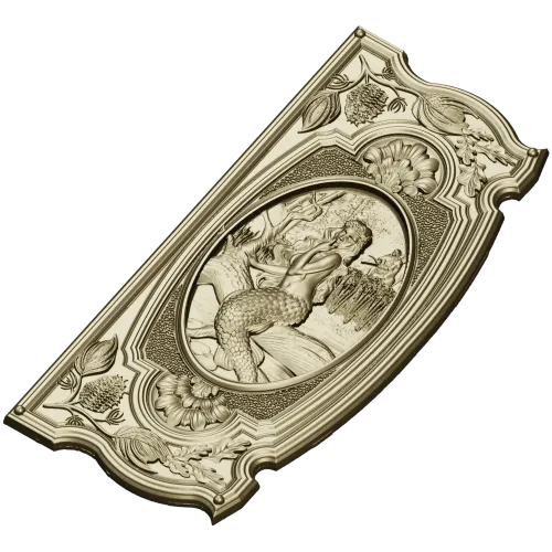 Seaside Nymph Panel - Mermaid Relief STL for CNC