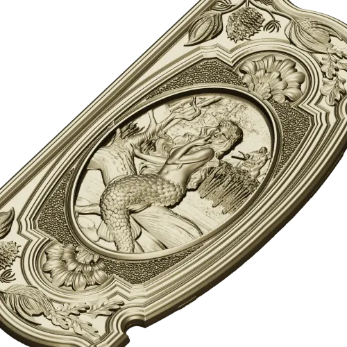Seaside Nymph Panel - Mermaid Relief STL for CNC